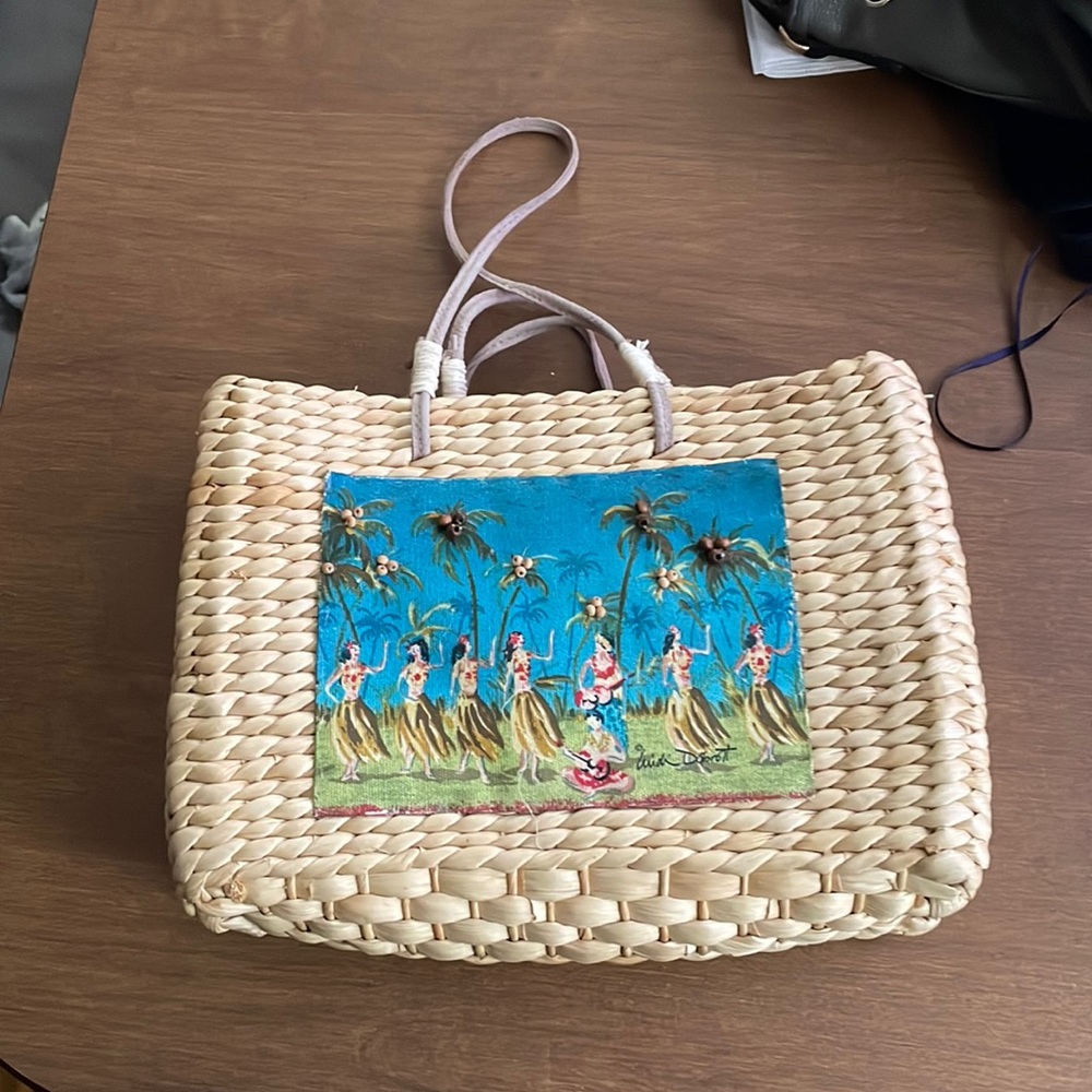 Wicker purse never used